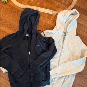 Nike Women’s' Black and Light Gray Hoodies